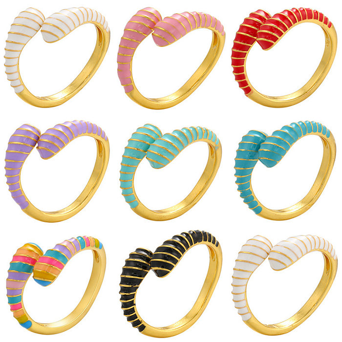 Bague d'ouverture en forme de goutte d'huile, anneau de couleur en forme de serpent, plaqué or 18 carats, bijoux pour femmes