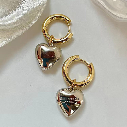 Fashion Heart Shape Copper Drop Earrings Plating Copper Earrings