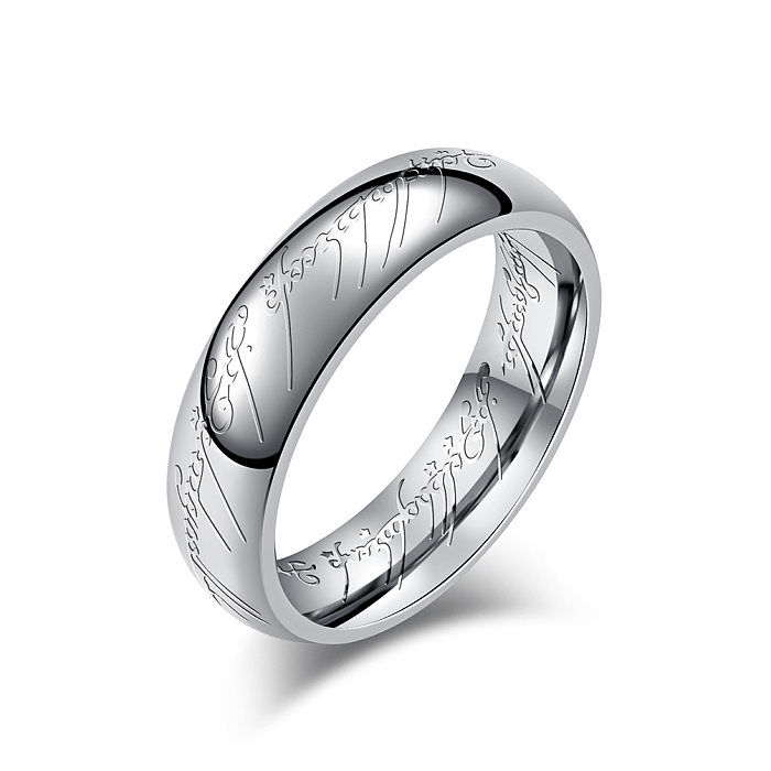 Anéis de polimento de aço de titânio com símbolo da moda de 1 peça
