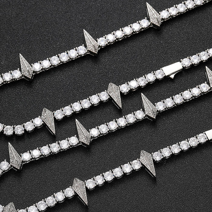 1 Piece Hip-Hop Geometric Copper Inlay Zircon Necklace