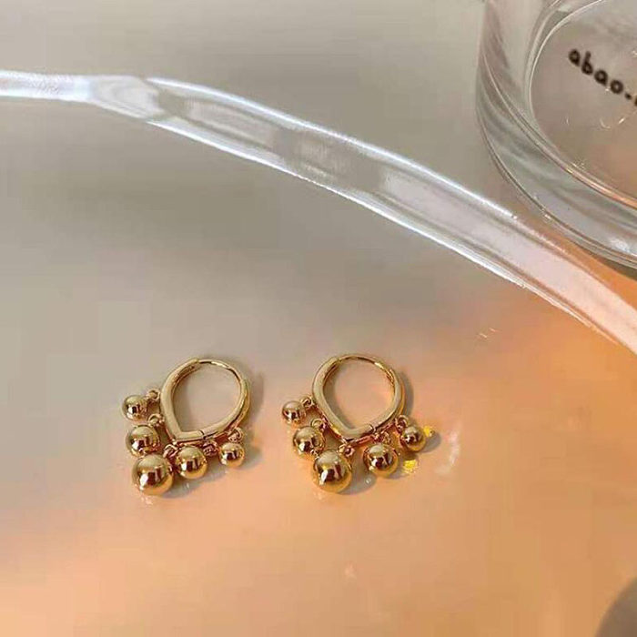Fashion Geometric Brass Drop Earrings Plating Tassel Copper Earrings