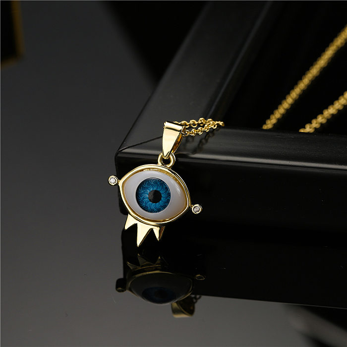 Collier pendentif œil porte-bonheur plaqué or 18 carats, offre spéciale européenne et américaine, nouveau collier