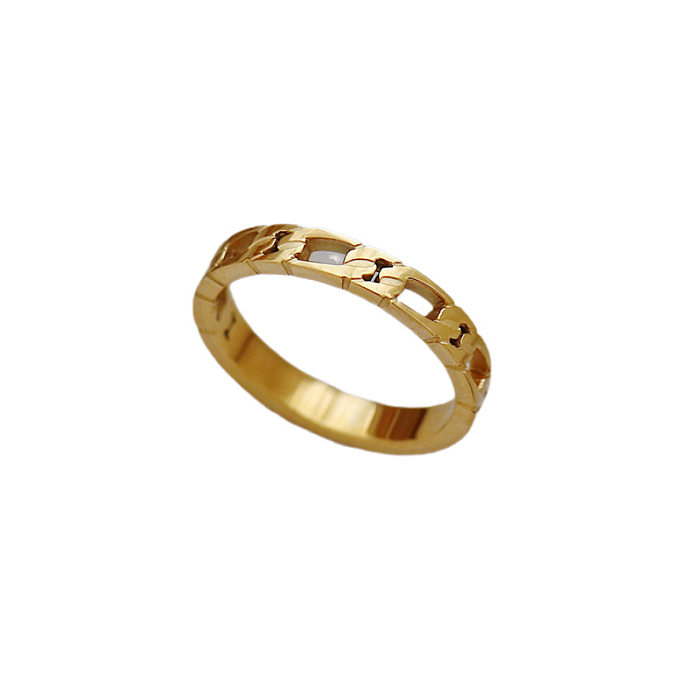 Basic Solid Color Titanium Steel Plating Gold Plated Rings