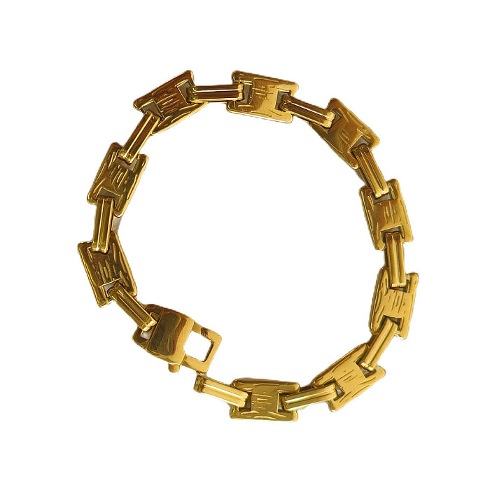 Hip-Hop-Punk-Armband-Halskette mit geometrischer Edelstahl-Titan-Beschichtung