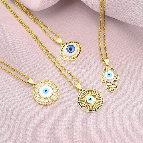 Collar pendiente elegante del Zircon del cobre del ojo del diablo a granel