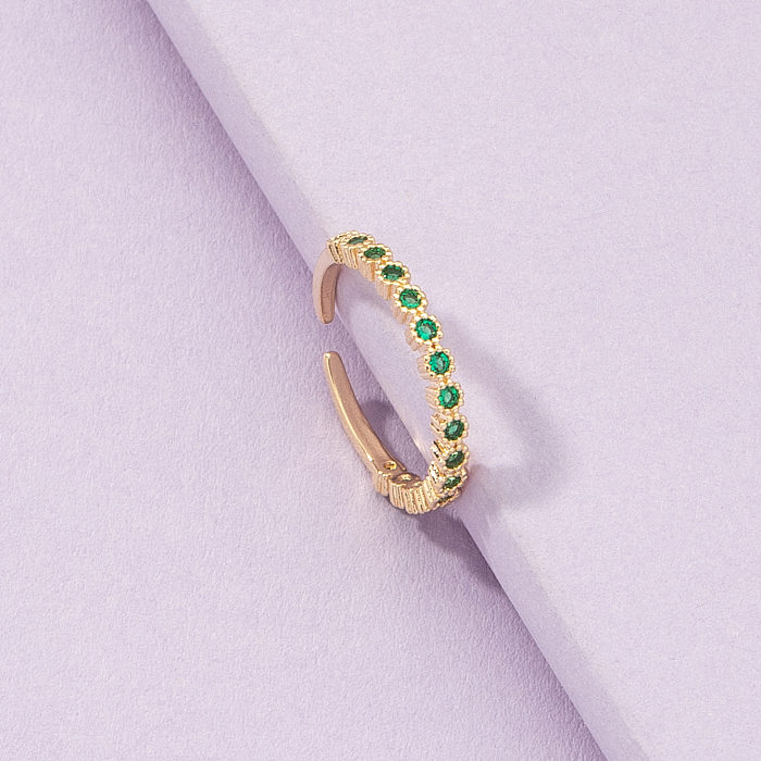 Popular 1 anillo abierto de circonio con incrustaciones de cobre comercio transfronterizo nueva pulsera fábrica de joyería de Qingdao