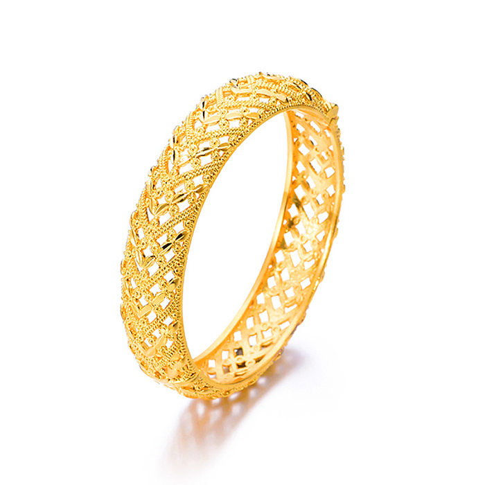 Brazalete chapado en oro con revestimiento de cobre de color sólido de estilo étnico