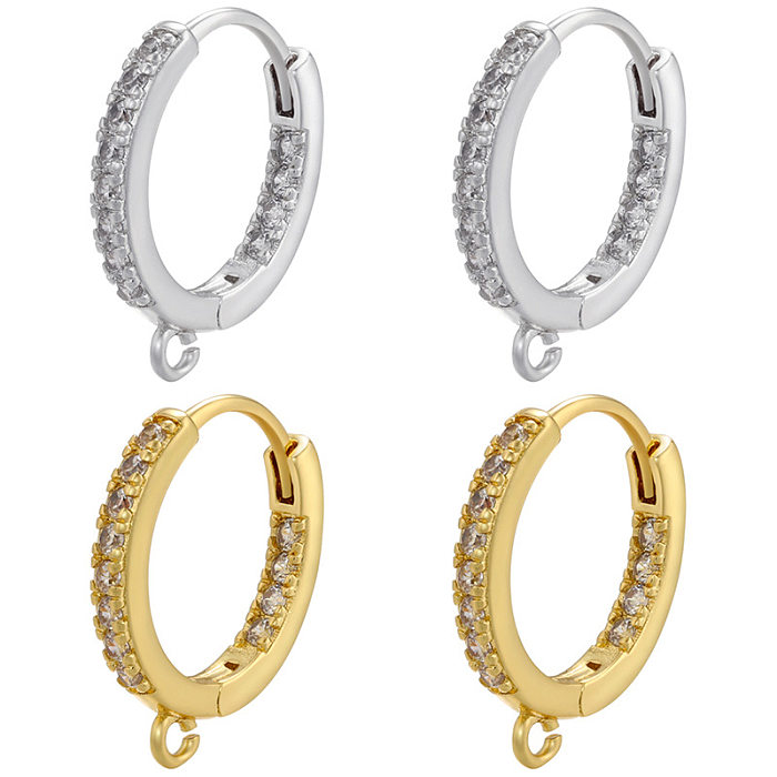 New Geometric Copper Gold-plated Zircon Earrings DIY Jewelry
