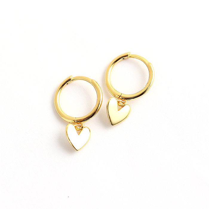 Korean New Simple Heart-shape Silver Earrings Wholesale