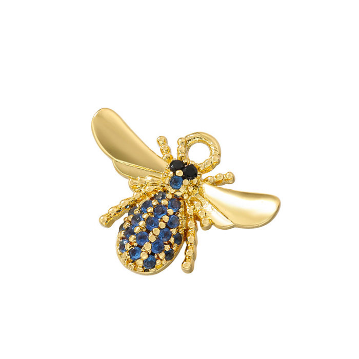 Brincos de abelha com diamante colorido microincrustado pingente joias por atacado