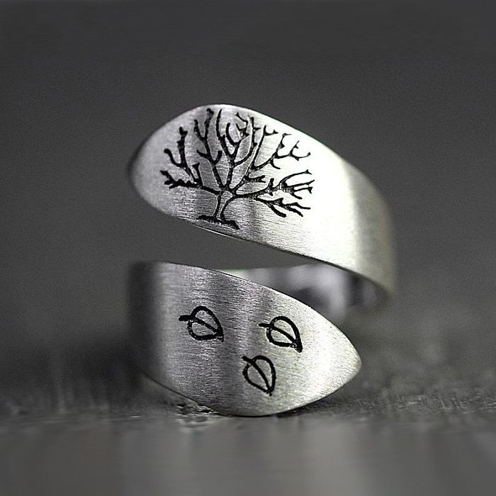 Simple Style Commute Tree Dandelion Copper Plating Silver Plated Open Ring