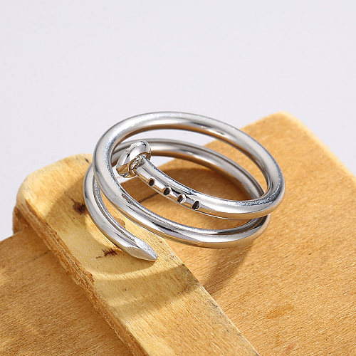 Simple Style Solid Color Stainless Steel Rings