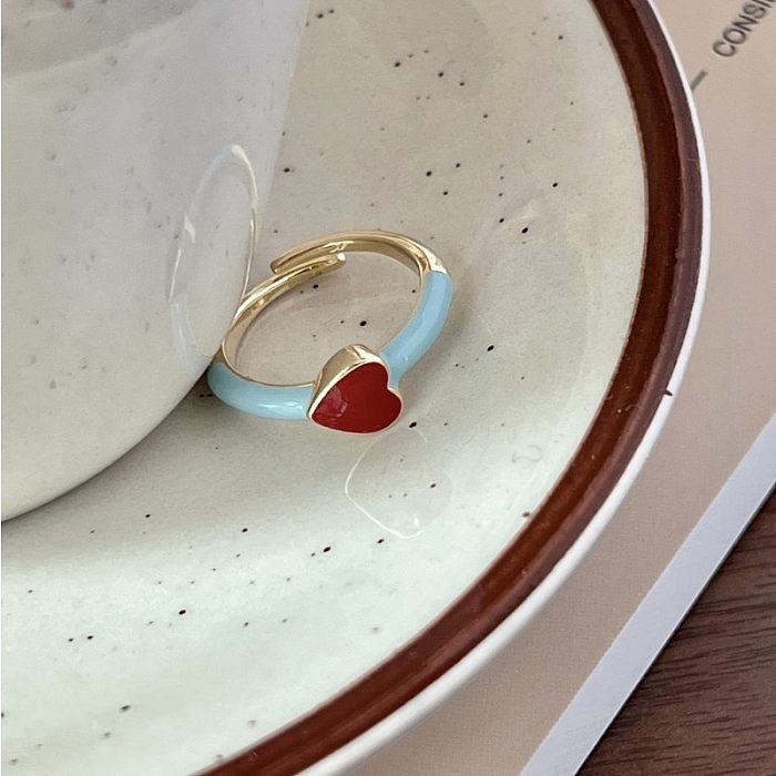 Anéis abertos de verniz para fogão de cobre em formato de coração