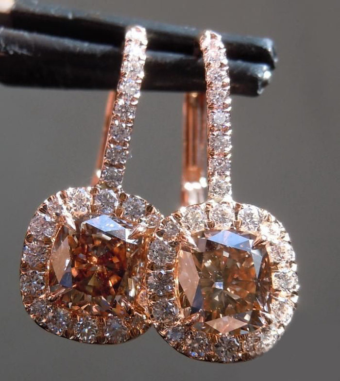1 paire de boucles d'oreilles pendantes en Zircon avec incrustation de cuivre carré brillant de Style Simple
