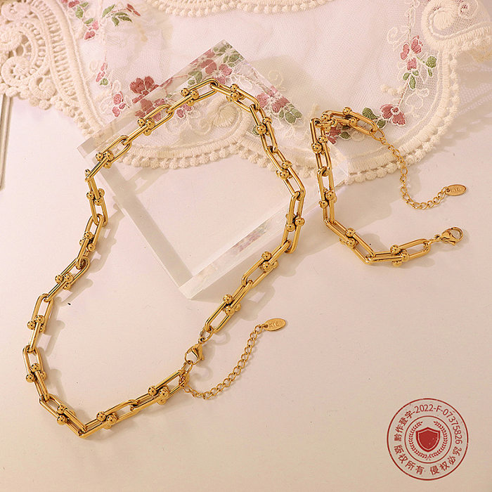 Bracelet à boucle en forme de U, collier en acier titane, bijoux coréens à la mode