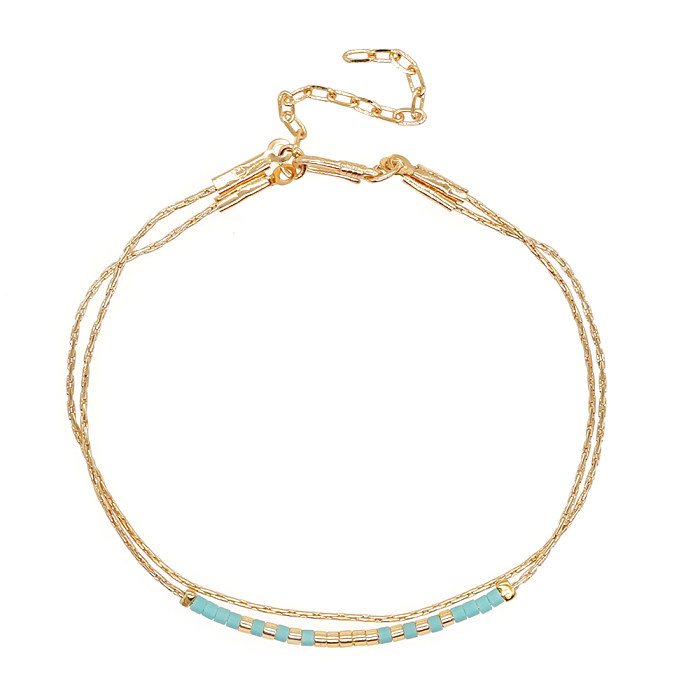 Elegant Simple Style Color Block Glass Copper Beaded Bracelets