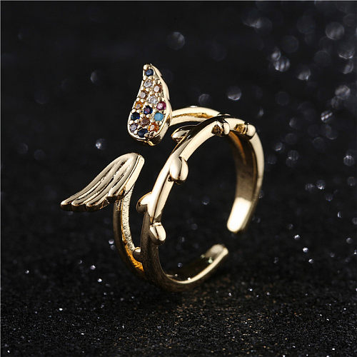 Korean Style Angel Wings Open Adjustable Ring Wholesale