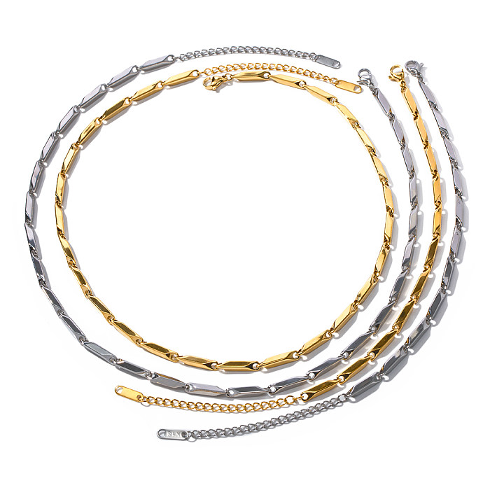 Commute Solid Color Stainless Steel Plating 18K Gold Plated Bracelets