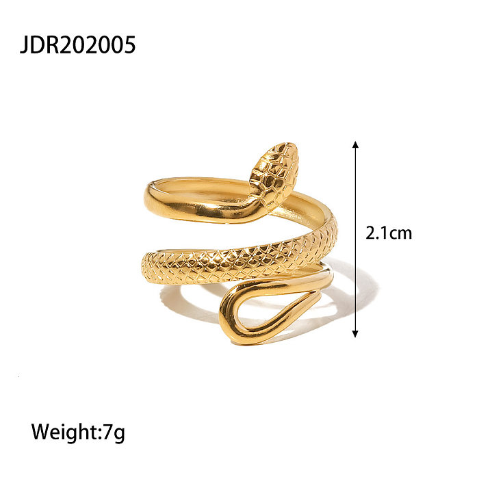 Fashion Snake Stainless Steel Plating Open Ring 1 Piece
