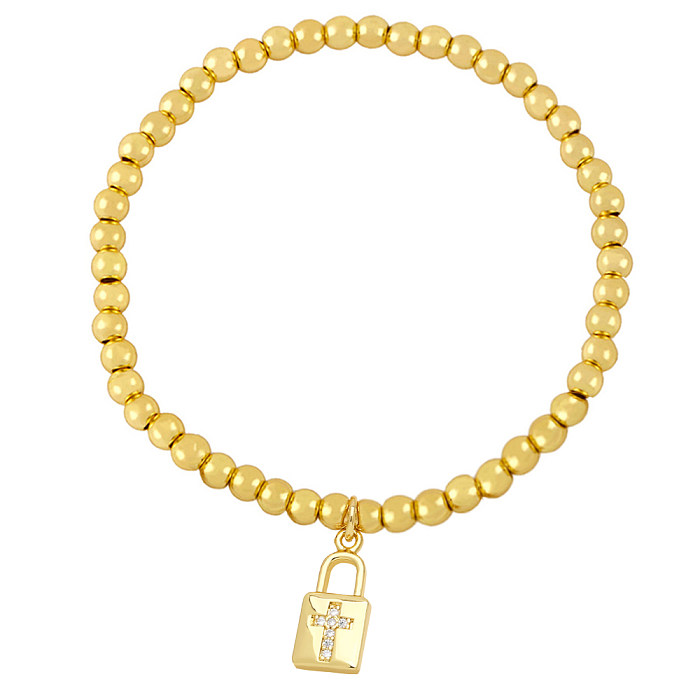 IG Style Fashion Angel Leaves Kupfer Perlenüberzug Inlay Zirkon Armbänder