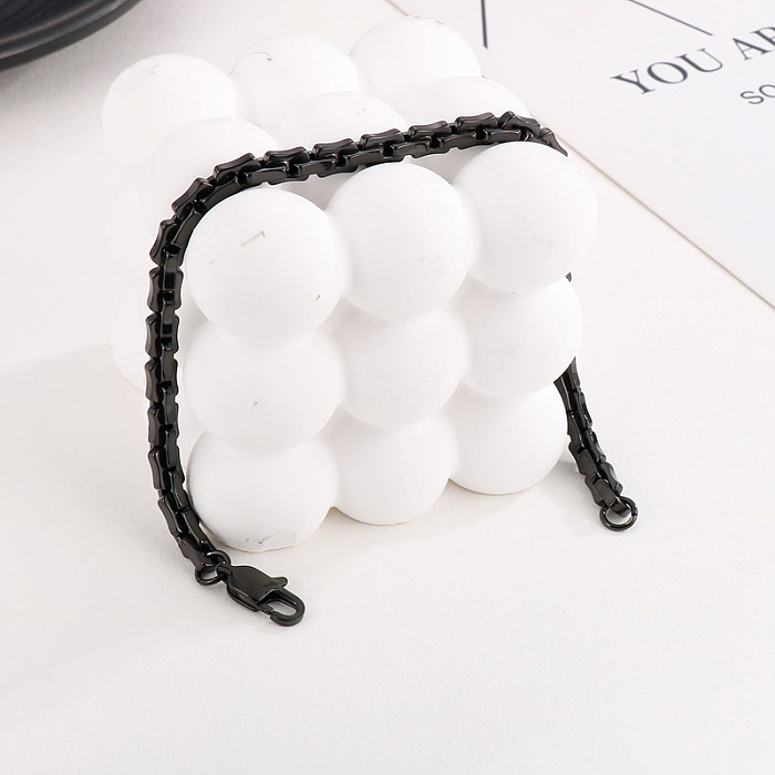Hip-Hop Geometric Stainless Steel Plating Bracelets Necklace 1 Piece