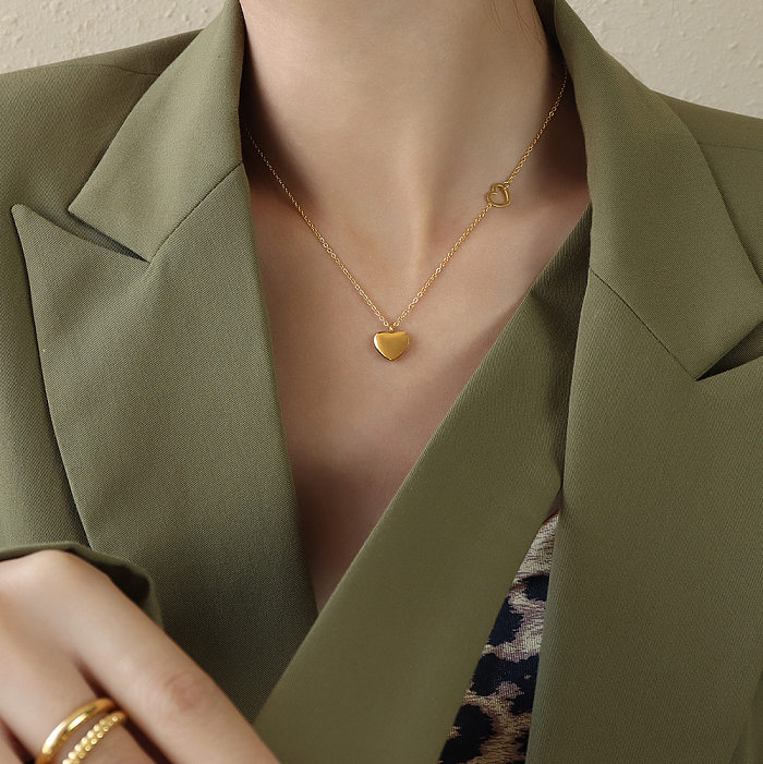 Fashion Heart-shape Titanium Steel Necklace Wholesale
