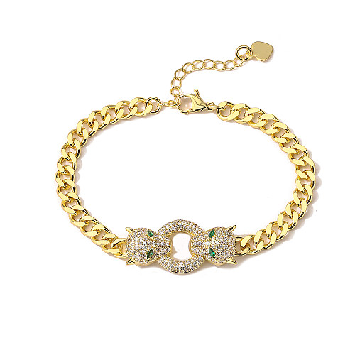 Fashion Animal Copper Inlay Zircon Bracelets 1 Piece