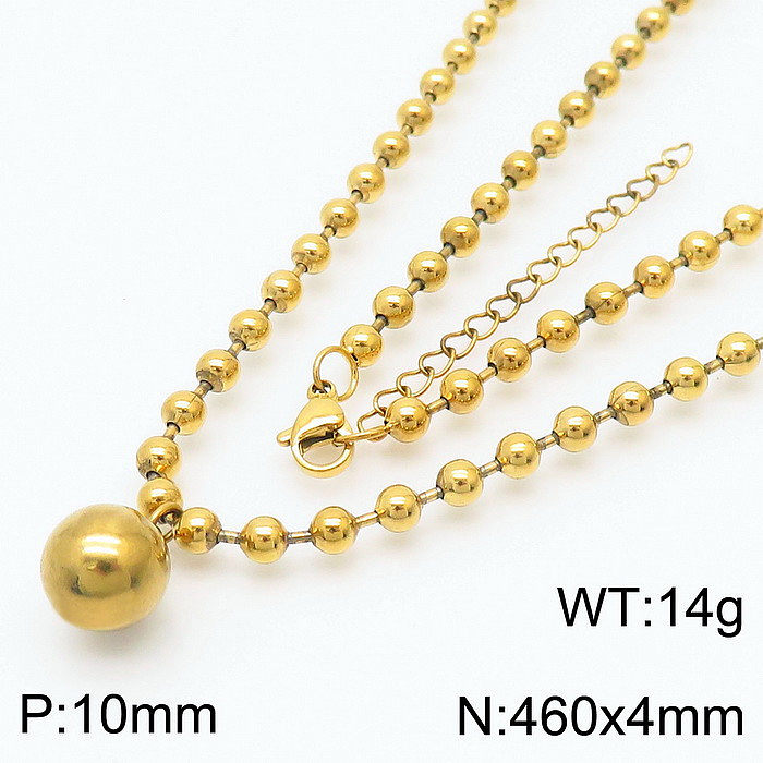 Streetwear Solid Color Stainless Steel Plating 18K Gold Plated Bracelets Necklace