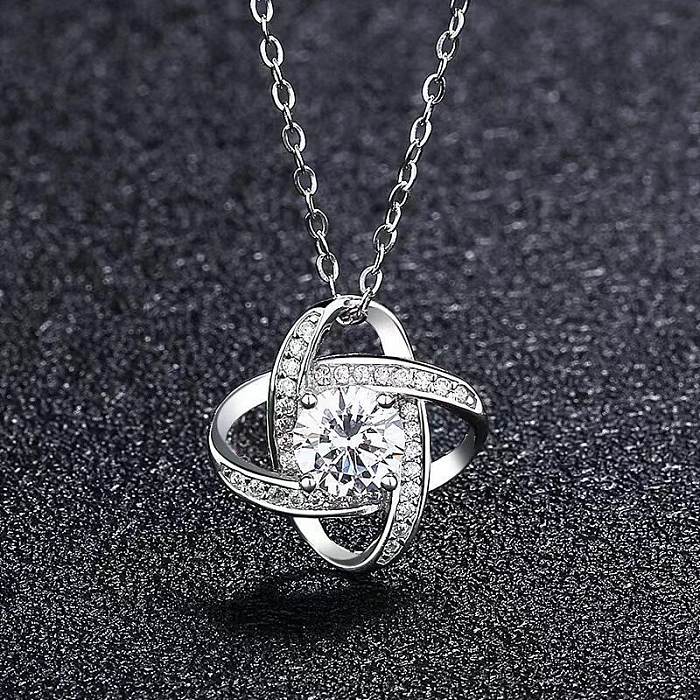 Simple Style Round Stainless Steel Hollow Out Diamond Earrings Necklace