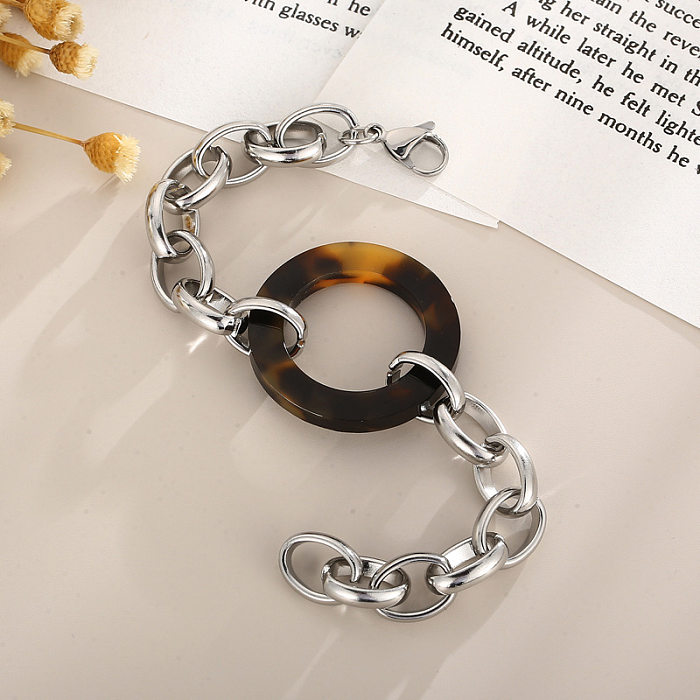Modische runde Halskette mit Armbändern aus Edelstahl und Titanstahlbeschichtung