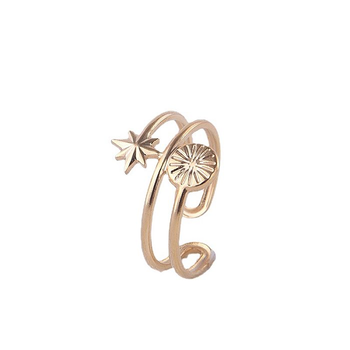Retro Star Titanium Steel Rings 1 Piece