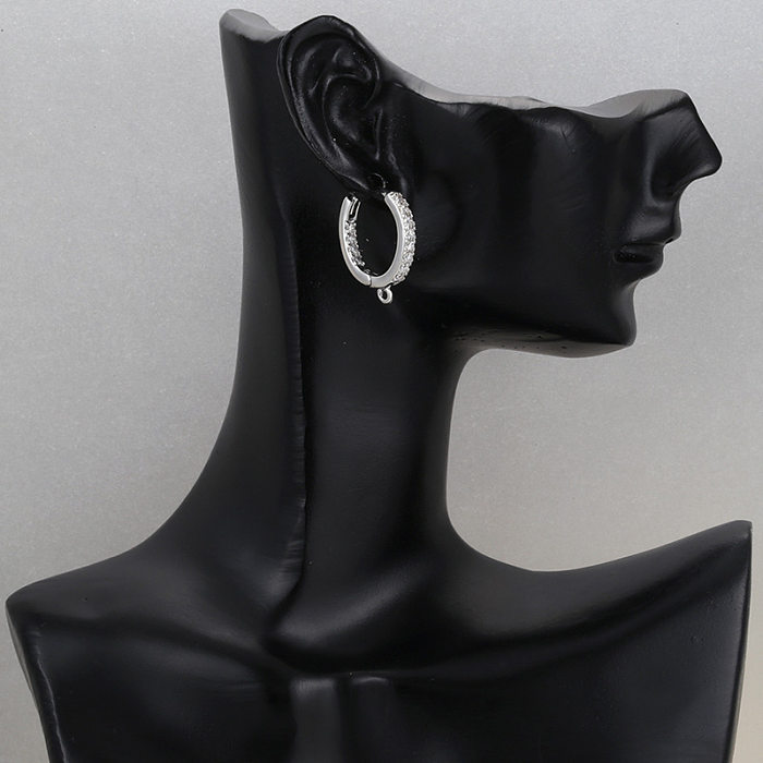 Nouveau Boucles d'oreilles géométriques en cuivre plaqué or Zircon bijoux à bricoler soi-même