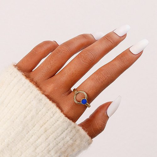 Retro Circle Stainless Steel Plating Open Ring 1 Piece