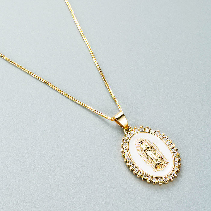 Virgin Mary Pendant Copper Micro-inlaid Zircon Necklace