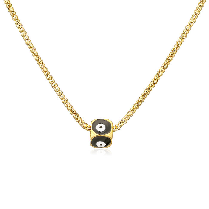 Fashion Devil'S Eye Copper Enamel Plating Pendant Necklace 1 Piece