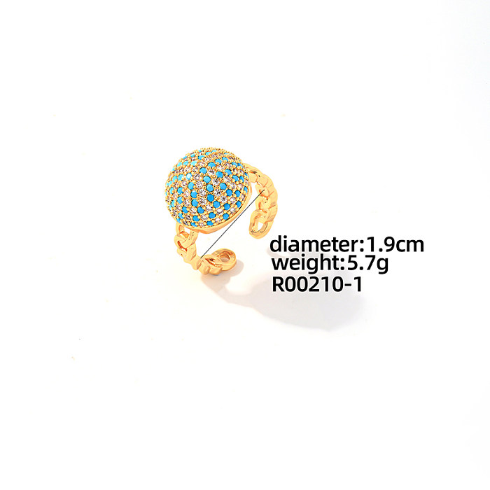Pulseiras casuais elegantes glam geométricas redondas revestidas de cobre com zircônia banhadas a ouro