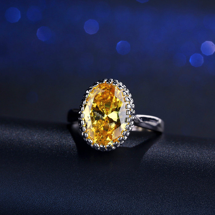 Glam estilo clássico geométrico cobre chapeamento incrustado zircão banhado a ouro 14K anéis banhados a ródio