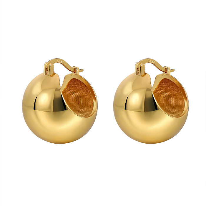 Fashion Round Copper Plating Earrings 1 Pair