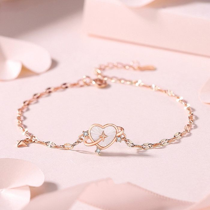 Senz Track-Halskette für Frauen mit Herz-Perlmutterfalter-Anhänger von besonderem Interesse, leichte, luxuriöse herzförmige Schlüsselbein-Halskette, süßes mädchenhaftes Ornament