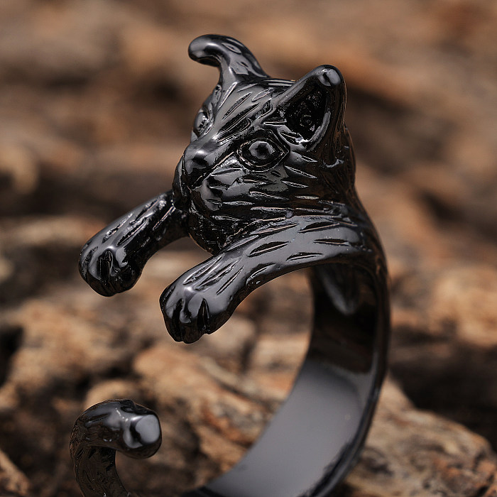 Cute Retro Punk Dog Copper Polishing Rings