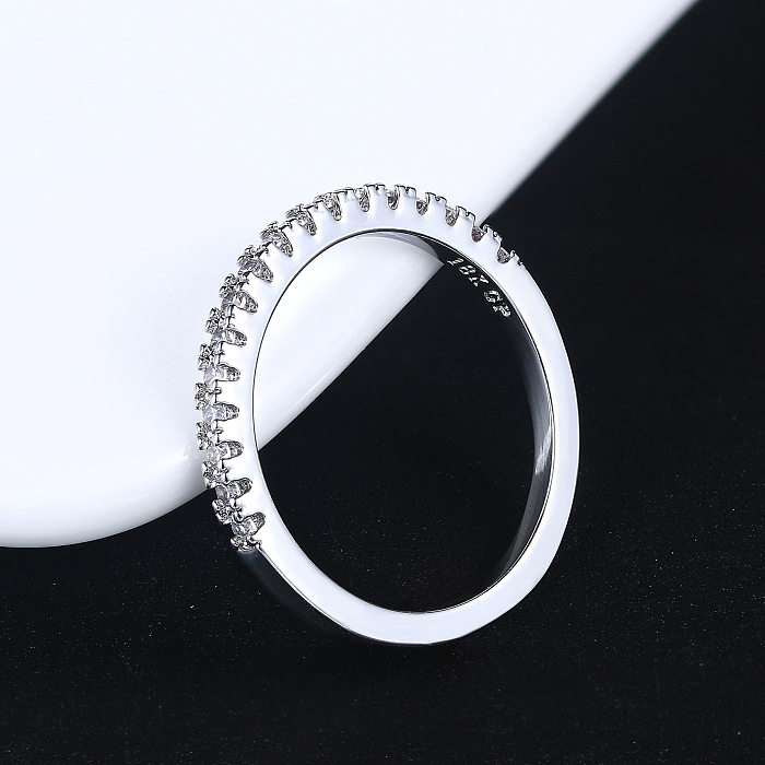 Schlichter geometrischer Zirkon-Ring mit Kupfereinlage, 1 Stück