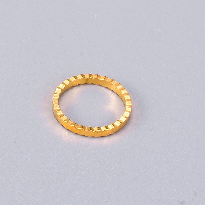 Simple Style Solid Color Titanium Steel Plating Gold Plated Rings