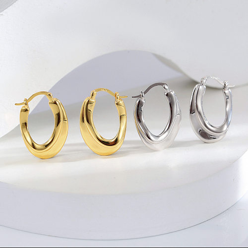 Modische Ohrringe in U-Form mit Kupferbeschichtung, 1 Paar