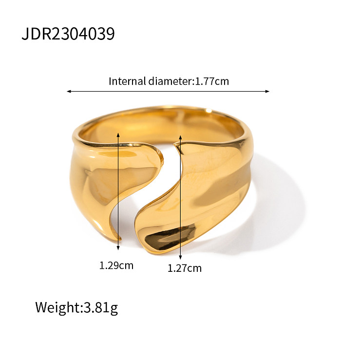 IG Style Geometric Arc Stainless Steel Open Ring