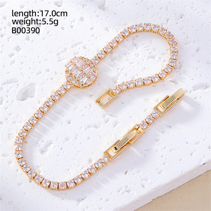 Casual Sweet Heart Shape Flower Butterfly Copper Inlay Zircon Bracelets