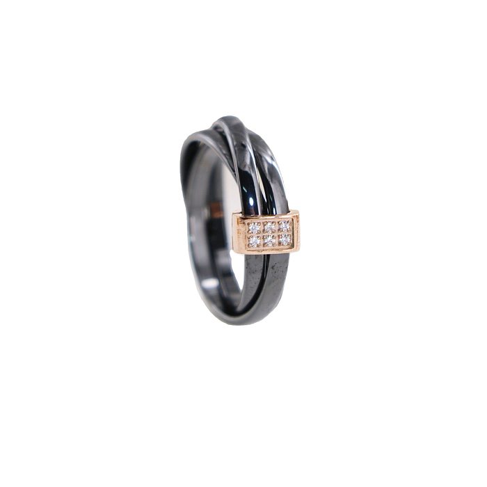 Wholesale Modern Style Simple Style Geometric Titanium Steel Zircon Rings