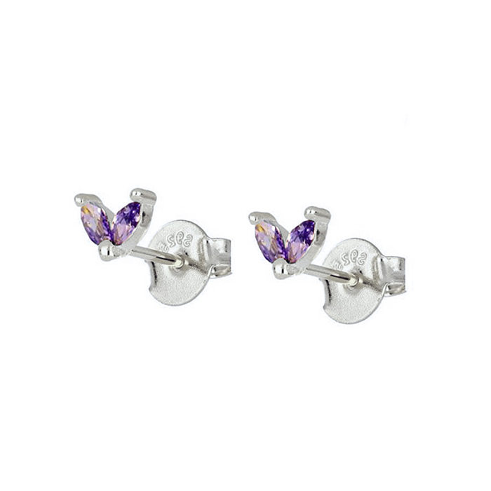 Blatt-Zirkon-Ohrringe, minimalistische Ohrringe, blumenförmige minimalistische Ohrringe