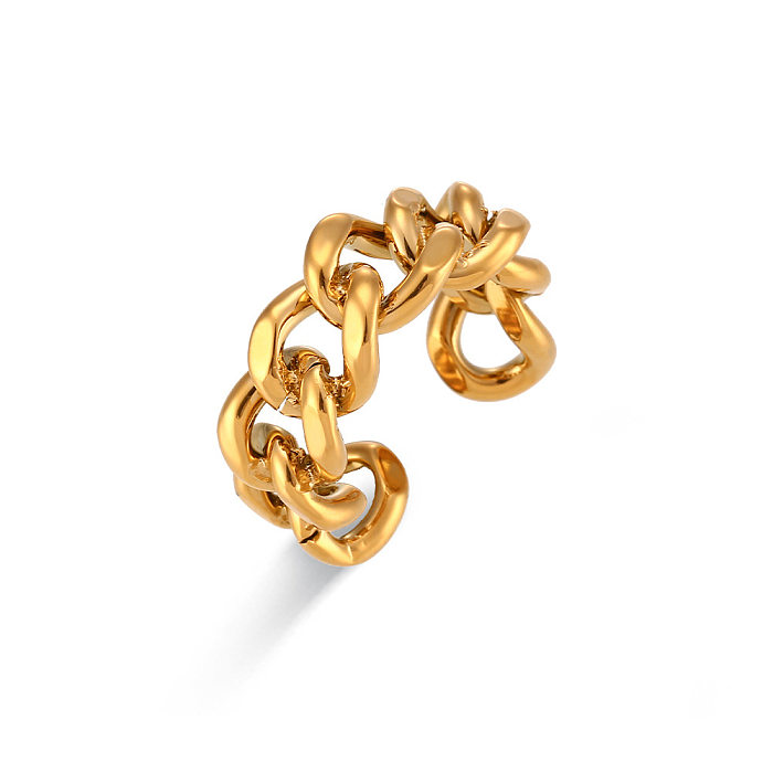 Anéis de cobre de anel aberto de aço inoxidável de cor sólida da moda