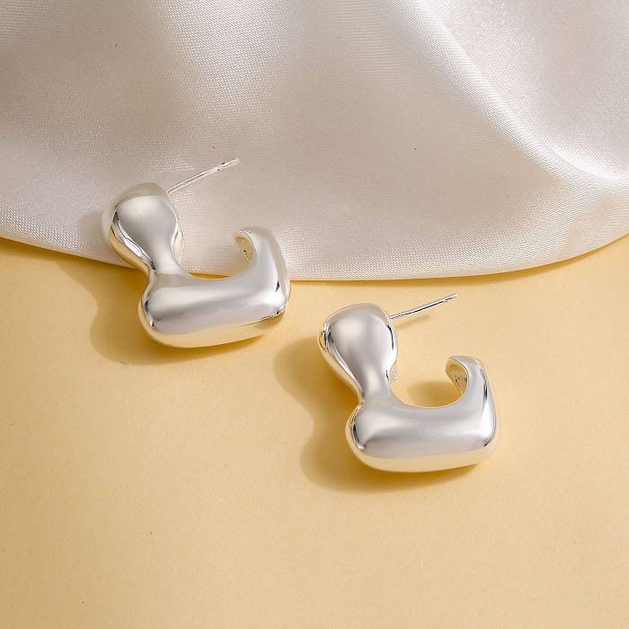 1 Pair IG Style Simple Style Solid Color Plating Copper Ear Studs