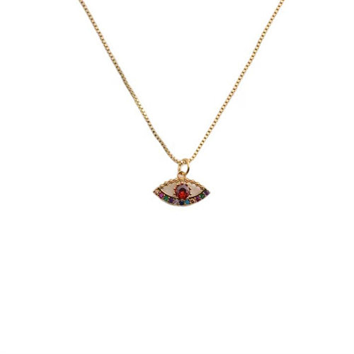 Copper Gold-Plated Zircon Jewelry European And American Cross-Border Retro Turkish Eye Necklace Female Amazon Accessories